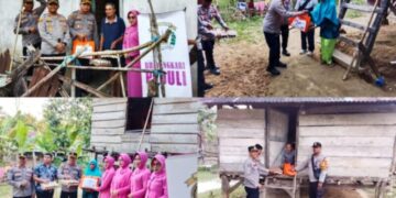 Jelang HUT RI ke-80, Polres Muna dan Bhayangkari Berbagi Sembako ke Warga Kurang Mampu