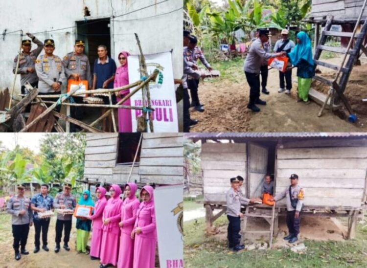 Jelang HUT RI ke-80, Polres Muna dan Bhayangkari Berbagi Sembako ke Warga Kurang Mampu