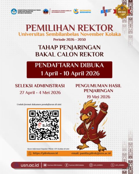 Pendaftaran Penjaringan Bakal Calon Rektor USN-Kolaka Resmi Dibuka